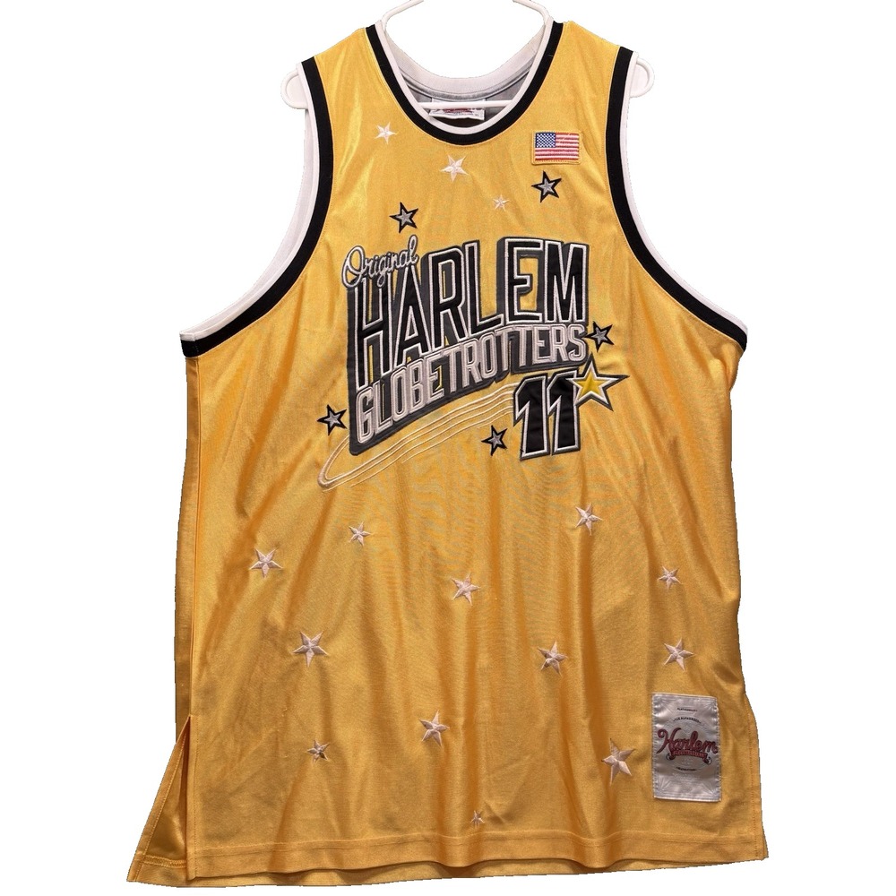 Harlem Globetrotters Jersey Mens Extra Large Yellow Basketball Platinum Fubu